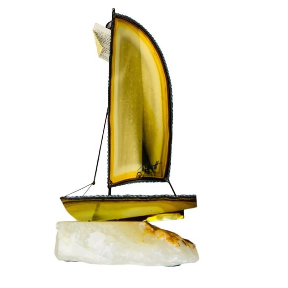 DeMott Brass Sailboat NWT Sailboat Made Of Brass, Copper and Steel Mounted On I - Picture 15 of 15